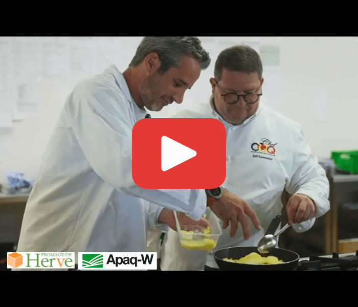 recette Herviflette avec du fromage de Herve AOP par Adrien Devyver et Joël Traiteur Les Cours