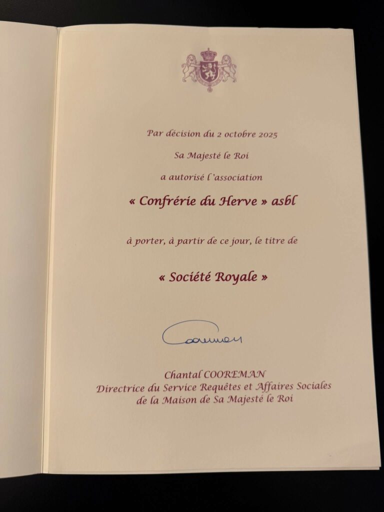 Royale Confrérie du Herve au Palais des Princes Evêques 2026