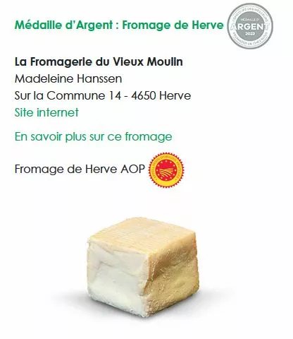 fromage de Herve du Vieux Moulin -médaille d'argent